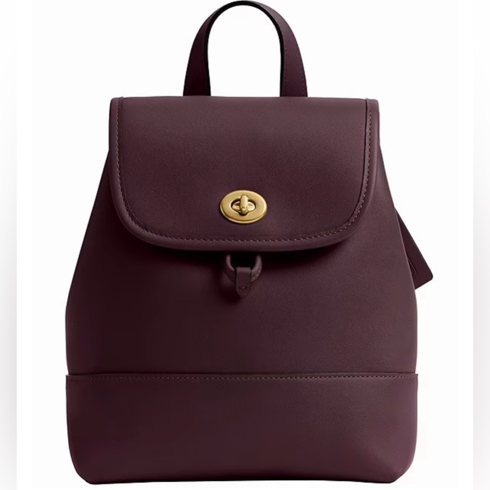 Coach Turnlock Backpack, B4/Black Currant, Medium
